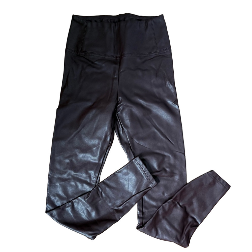 Burgundy Faux Leather Leggings